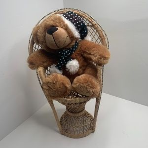 Festive Teddy Bear with Chair